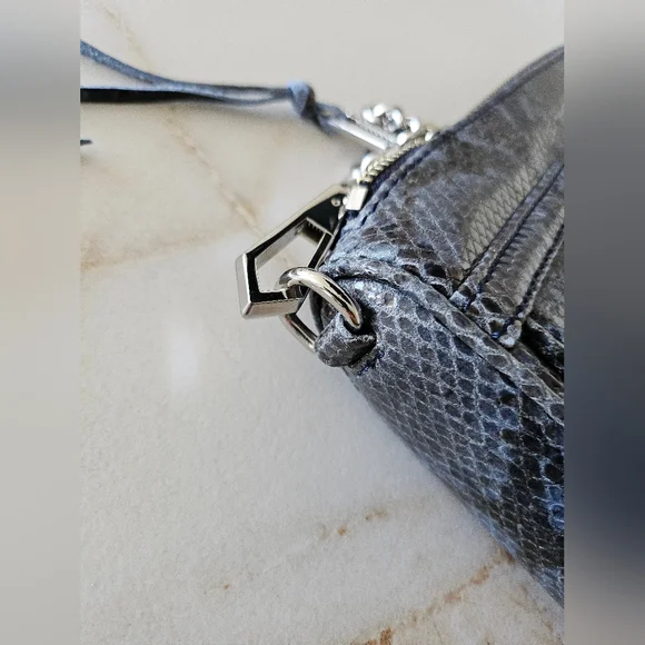Rebecca Minkoff Sunday Blue Snake Mini Bag Leather - Picture 10 of 16